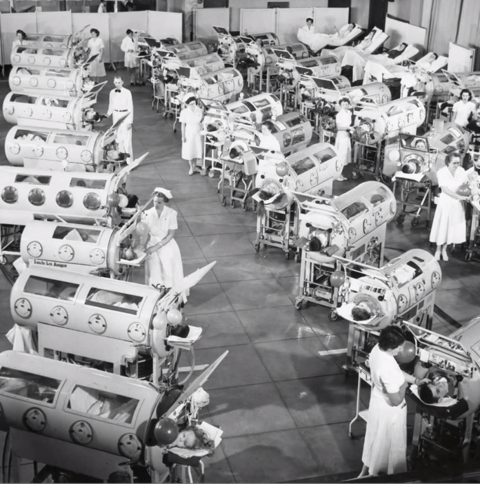 Photo from 1950 is showing iron lungs